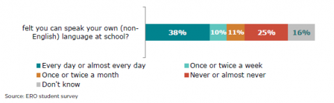 Figure 30: How often learners feel they can speak their own language at school  