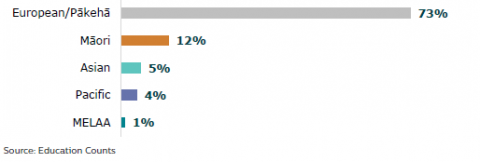 Figure 59: number of teachers employed in schools, by ethnicity: 2021