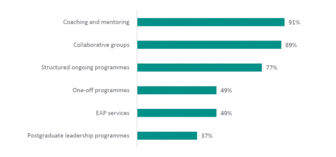 Figure 19: Percentage of new principals who feel that different development activities have had a positive impact on their wellbeing