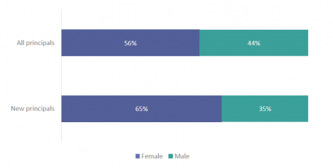 Figure 2: Gender of new and all principals 